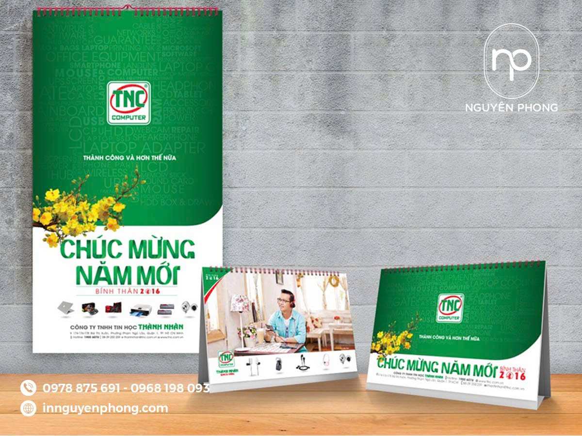 In lịch để bàn theo yêu cầu: Đa dạng mẫu mã, chất lượng cao